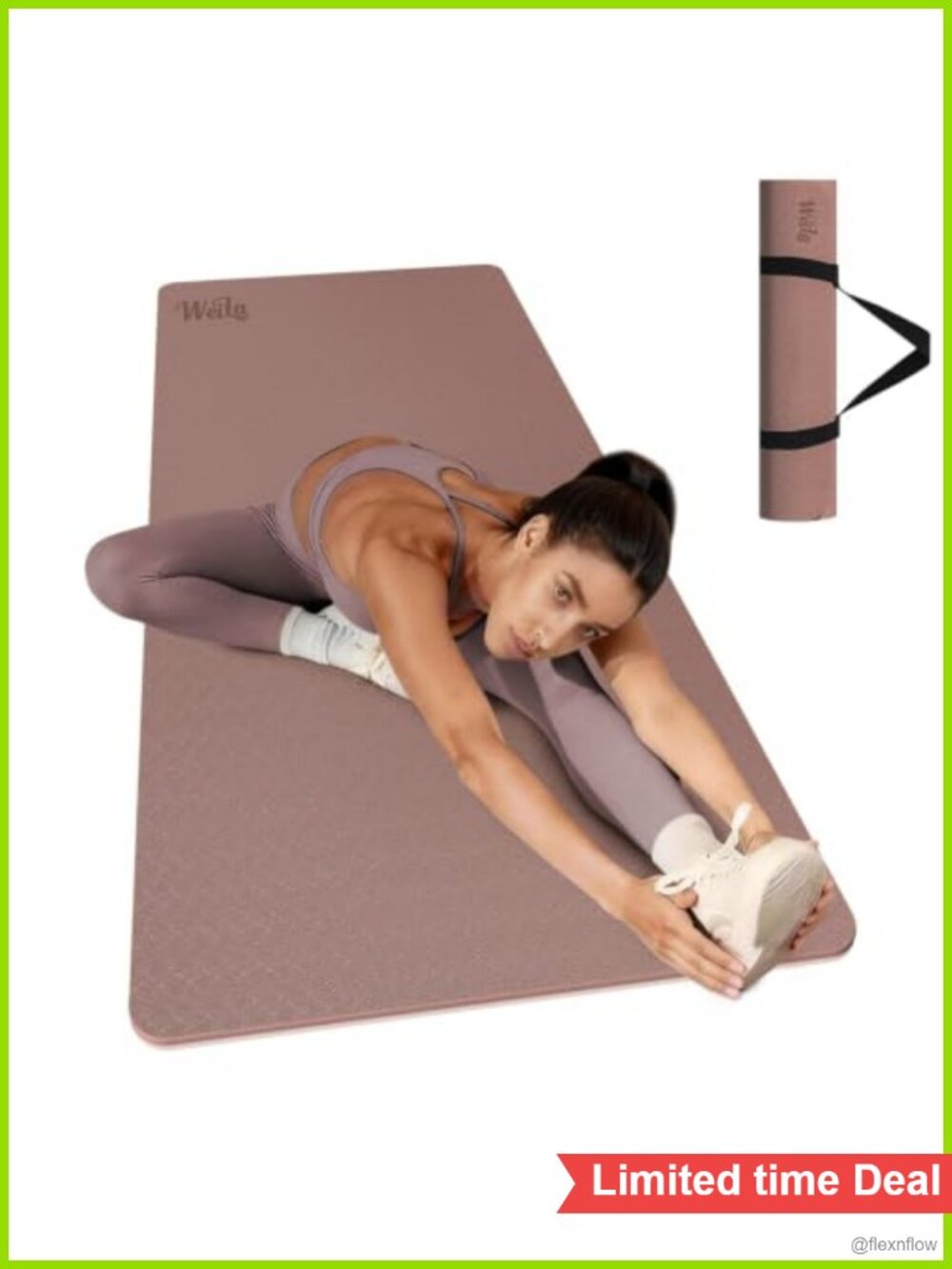Extra Thick 10mm TPE Yoga Mat 76x28 Dual-Sided Non-Slip with Carry Strap